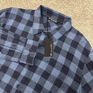 Travis Mathew Quinella Shirt XL Blue Buffalo Plaid Flannel NEW with Tags Mens
